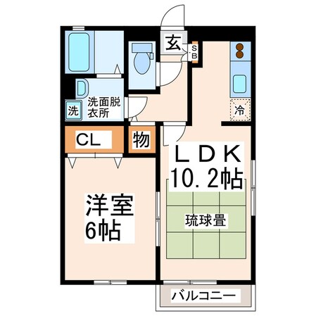 広崎 徒歩11分 2階の物件間取画像